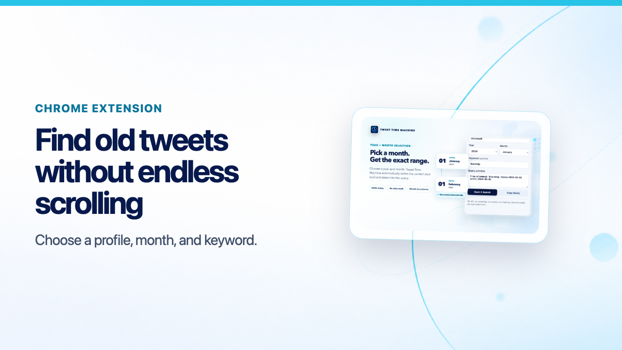 Tweet Time Machine video: find old tweets without endless scrolling